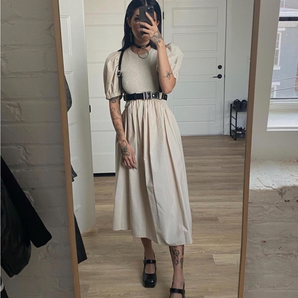 Zara cream puff dress
